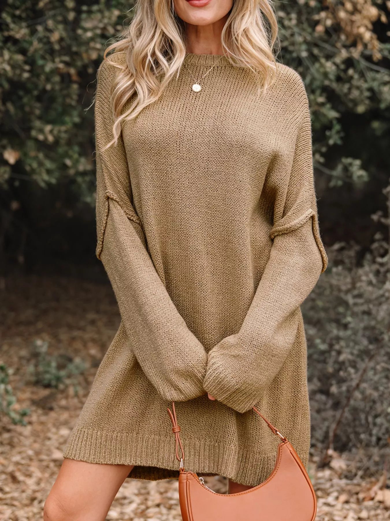 Oversize Drop Shoulder Slouchy Sweater Dress – Mayawyefashion