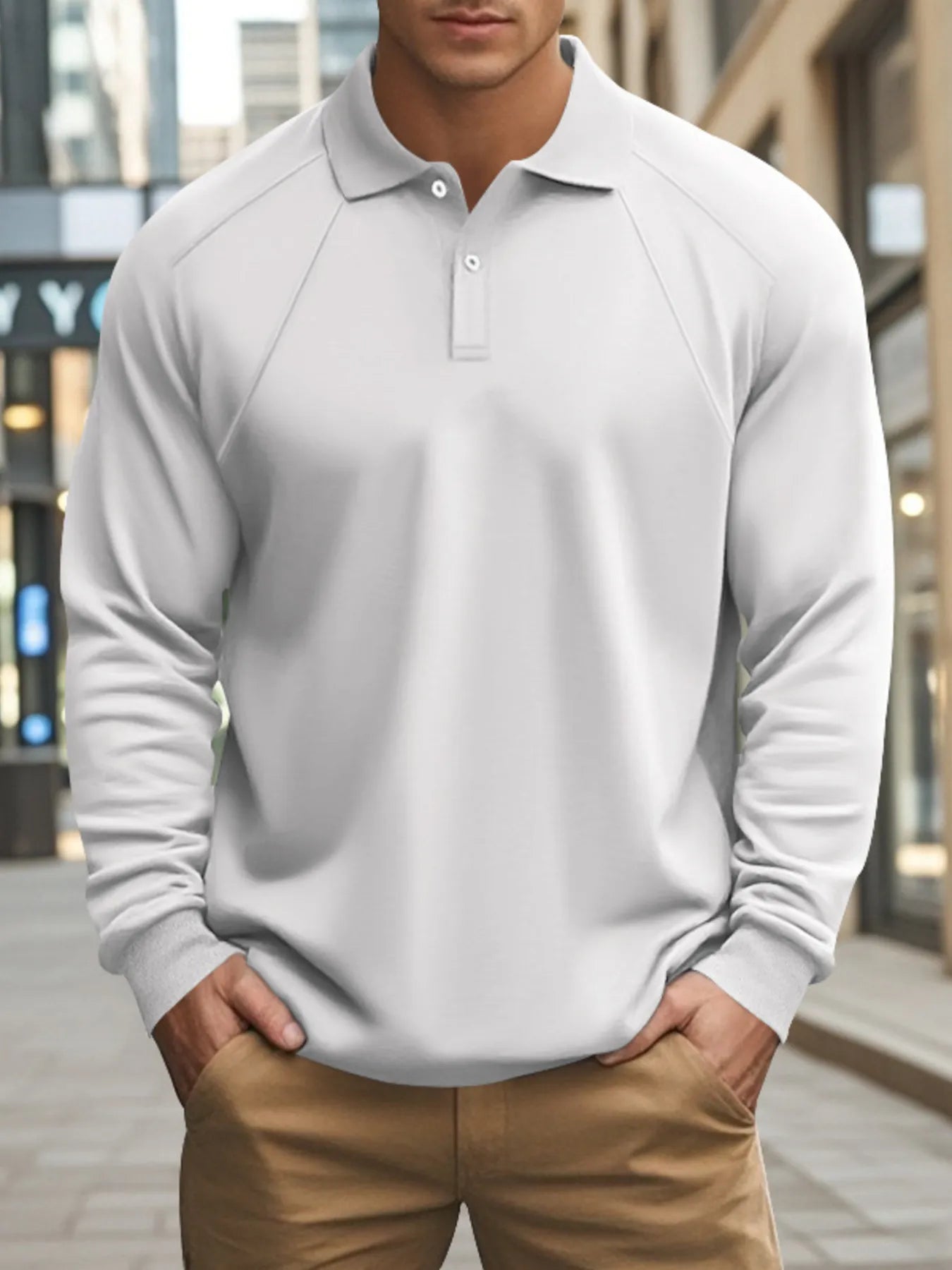 Men's Full Size Slim Fit Zip Collar Short Sleeve Polo Plus Size