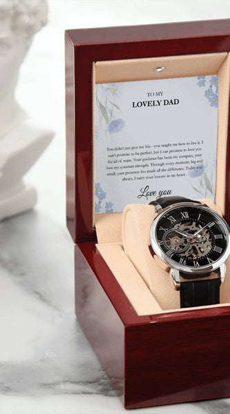 Luxury Skeleton Dial Watch – To My Lovely Dad Gift Set