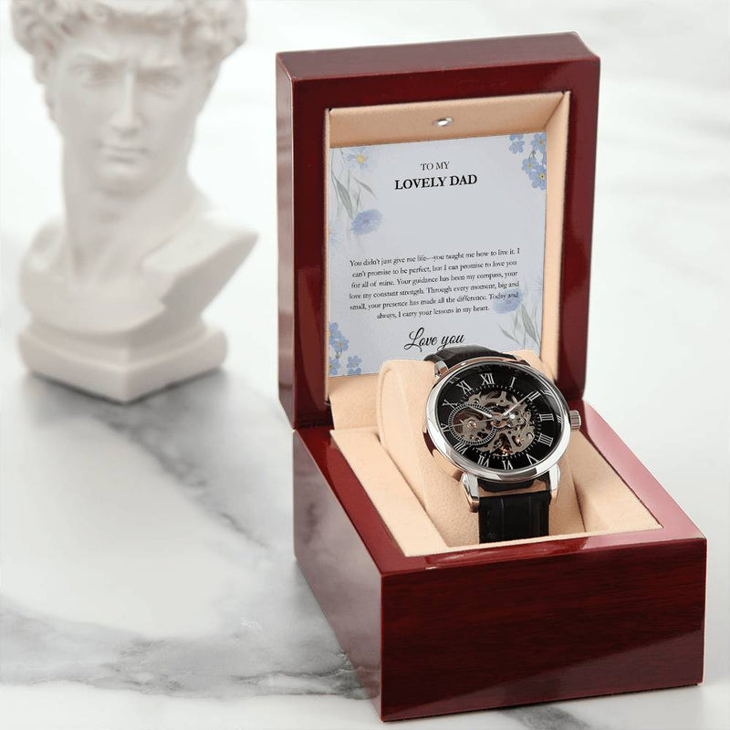 Luxury Skeleton Dial Watch – To My Lovely Dad Gift Set