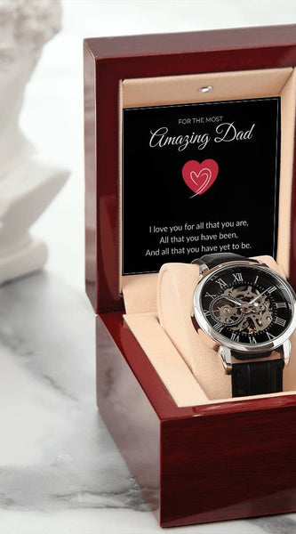 Men’s Skeleton Leather Watch – To My Amazing Dad Edition