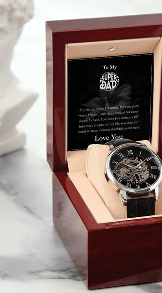 Luxury Automatic Skeleton Watch – To My Super Dad Gift Set
