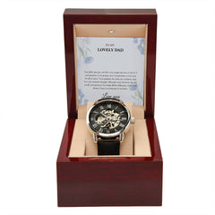 Luxury Skeleton Dial Watch – To My Lovely Dad Gift Set