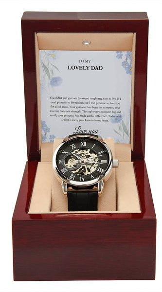 Luxury Skeleton Dial Watch – To My Lovely Dad Gift Set