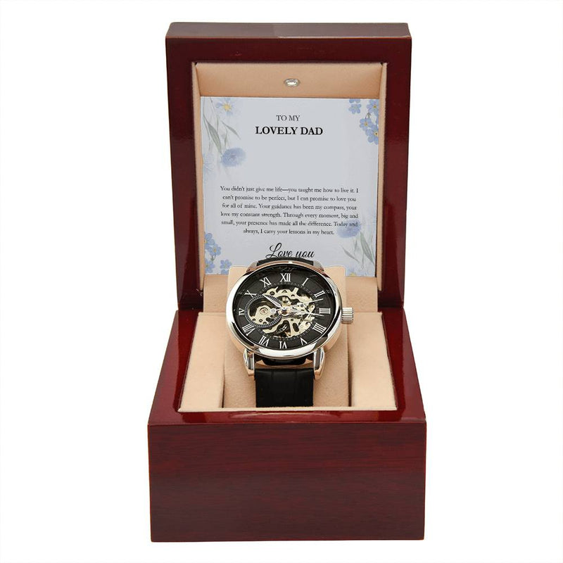 Luxury Skeleton Dial Watch – To My Lovely Dad Gift Set