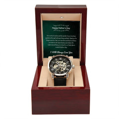 Luxury Skeleton Men’s Watch – I Will Always Love You, Dad Edition