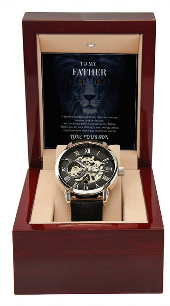 Skeleton Dial Men’s Watch – To My Brave Dad Special Edition