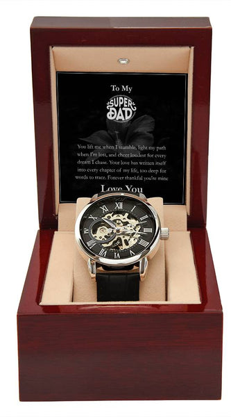 Luxury Automatic Skeleton Watch – To My Super Dad Gift Set