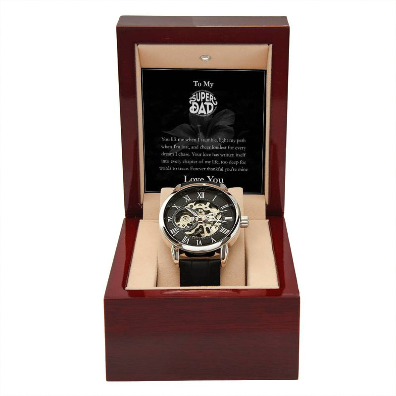 Luxury Automatic Skeleton Watch – To My Super Dad Gift Set