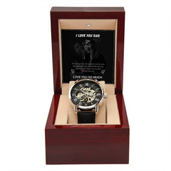 Luxury Skeleton Automatic Watch – I Love You Dad Gift Set