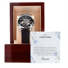 Luxury Skeleton Dial Watch – To My Lovely Dad Gift Set