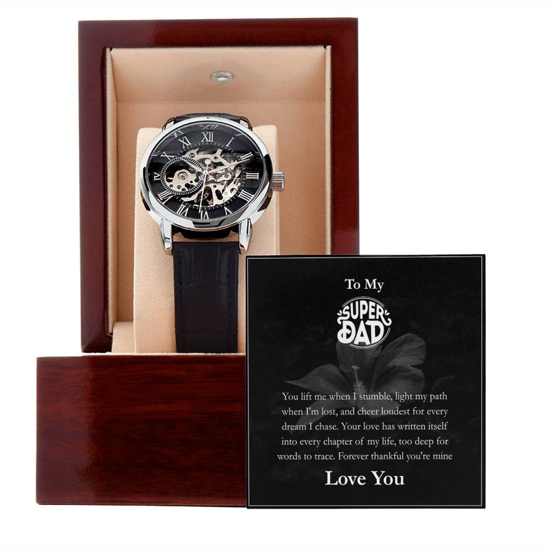 Luxury Automatic Skeleton Watch – To My Super Dad Gift Set