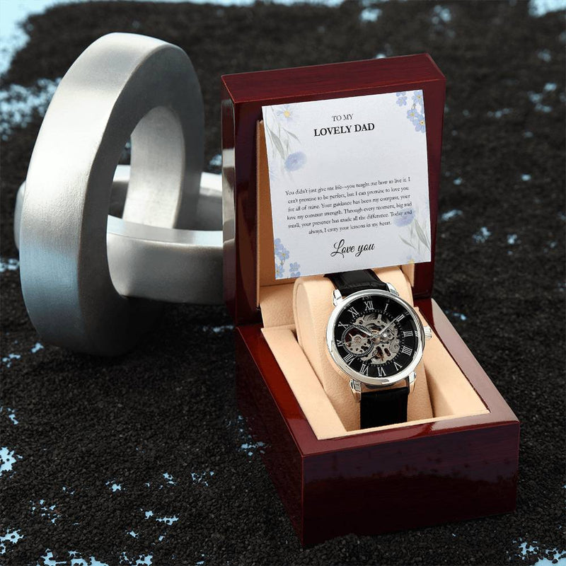 Luxury Skeleton Dial Watch – To My Lovely Dad Gift Set