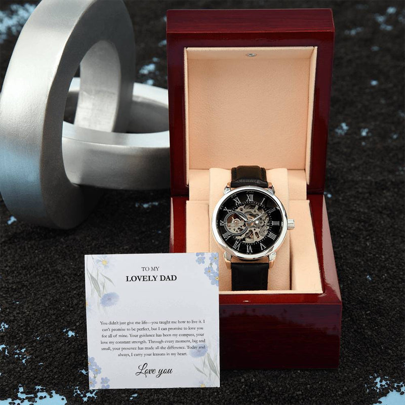 Luxury Skeleton Dial Watch – To My Lovely Dad Gift Set