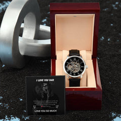 Luxury Skeleton Automatic Watch – I Love You Dad Gift Set