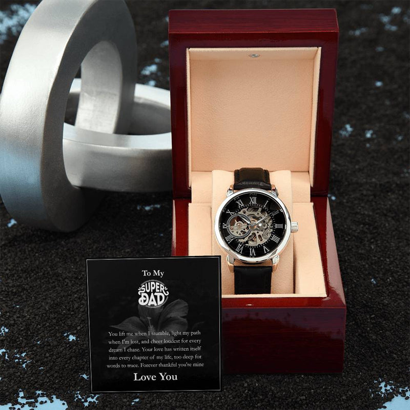 Luxury Automatic Skeleton Watch – To My Super Dad Gift Set