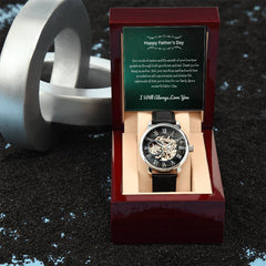 Luxury Skeleton Men’s Watch – I Will Always Love You, Dad Edition