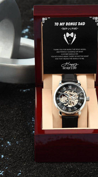 Skeleton Automatic Watch – To My Bonus Dad Special Edition