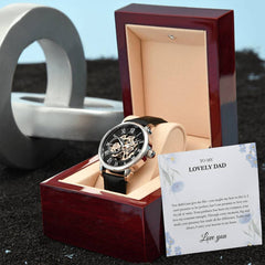 Luxury Skeleton Dial Watch – To My Lovely Dad Gift Set