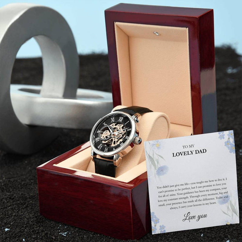 Luxury Skeleton Dial Watch – To My Lovely Dad Gift Set