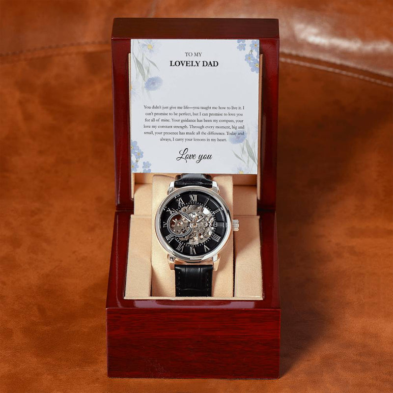 Luxury Skeleton Dial Watch – To My Lovely Dad Gift Set