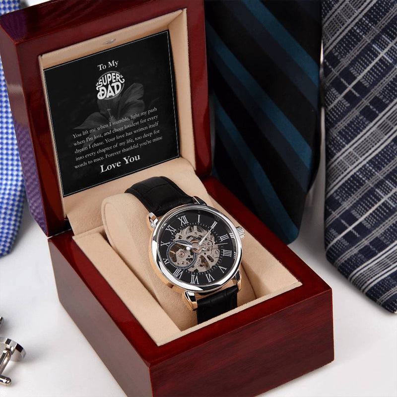 Luxury Automatic Skeleton Watch – To My Super Dad Gift Set