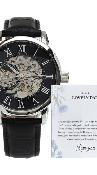 Luxury Skeleton Dial Watch – To My Lovely Dad Gift Set