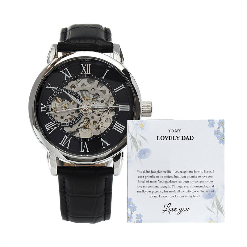 Luxury Skeleton Dial Watch – To My Lovely Dad Gift Set
