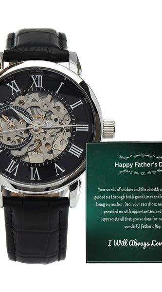 Luxury Skeleton Men’s Watch – I Will Always Love You, Dad Edition