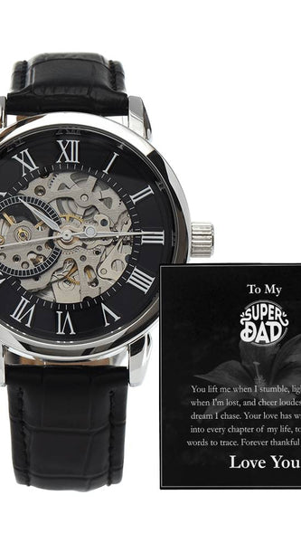 Luxury Automatic Skeleton Watch – To My Super Dad Gift Set