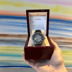 Luxury Skeleton Dial Watch – To My Lovely Dad Gift Set