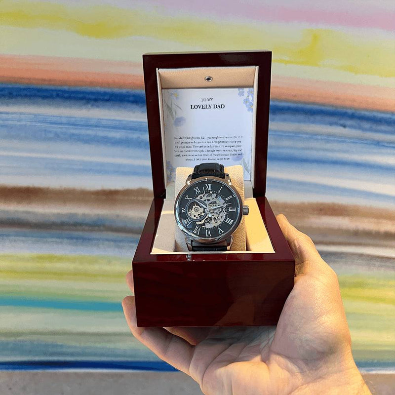 Luxury Skeleton Dial Watch – To My Lovely Dad Gift Set