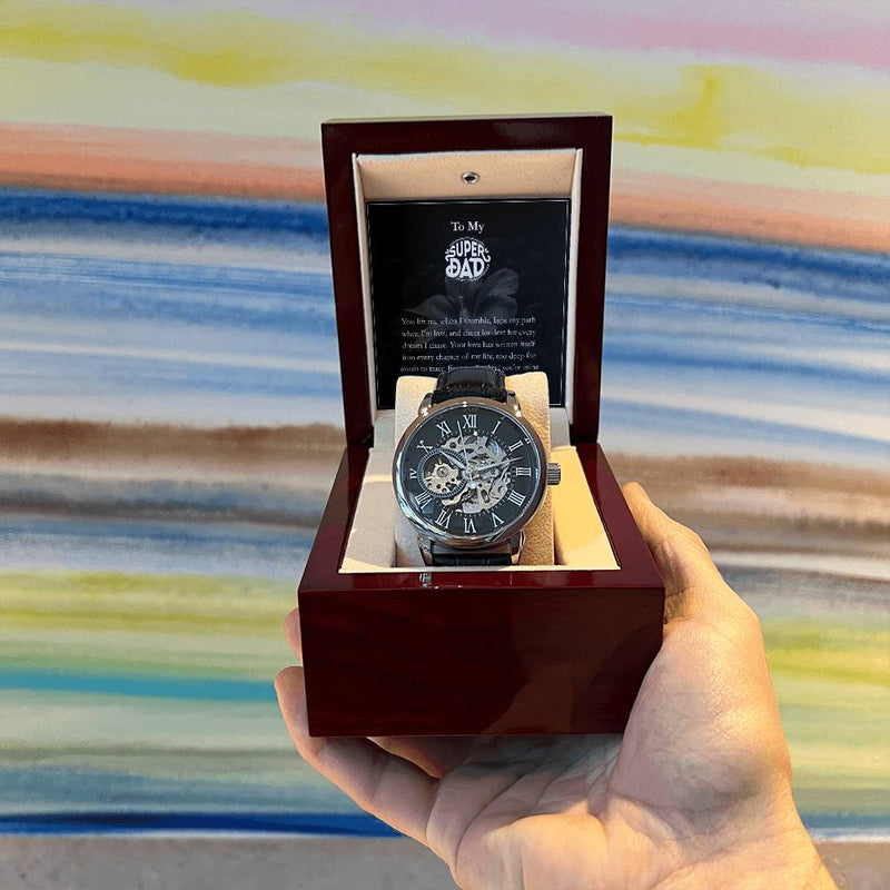 Luxury Automatic Skeleton Watch – To My Super Dad Gift Set