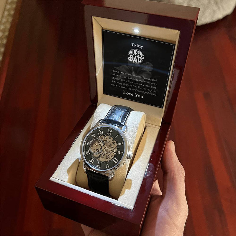 Luxury Automatic Skeleton Watch – To My Super Dad Gift Set