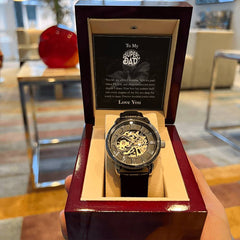 Luxury Automatic Skeleton Watch – To My Super Dad Gift Set