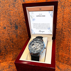 Luxury Skeleton Dial Watch – To My Lovely Dad Gift Set