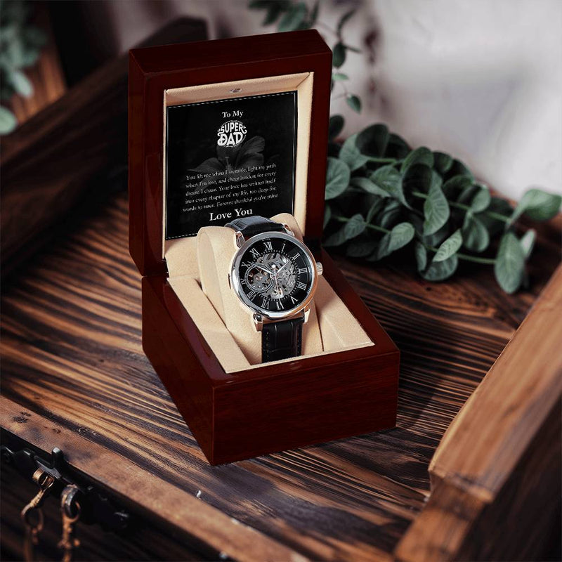 Luxury Automatic Skeleton Watch – To My Super Dad Gift Set