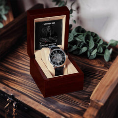 Luxury Skeleton Automatic Watch – I Love You Dad Gift Set