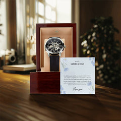 Luxury Skeleton Dial Watch – To My Lovely Dad Gift Set