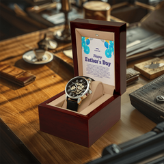 Luxury Skeleton Dial Men's Automatic Watch – Perfect Father's Day Gift