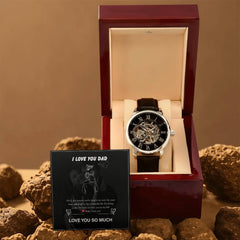 Luxury Skeleton Automatic Watch – I Love You Dad Gift Set