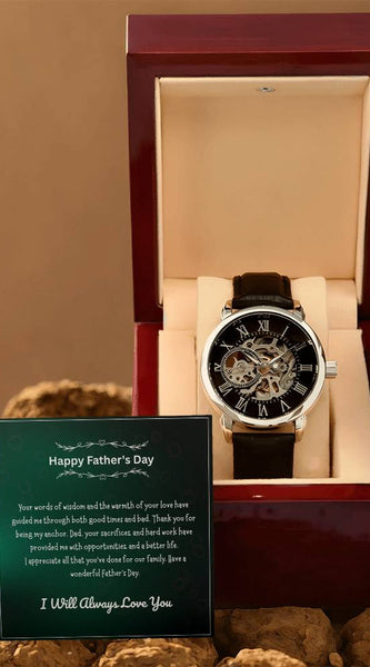 Luxury Skeleton Men’s Watch – I Will Always Love You, Dad Edition