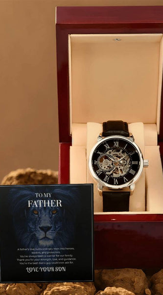 Skeleton Dial Men’s Watch – To My Brave Dad Special Edition