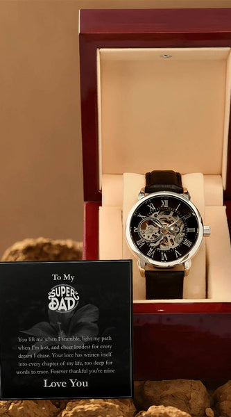 Luxury Automatic Skeleton Watch – To My Super Dad Gift Set