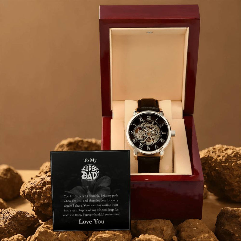 Luxury Automatic Skeleton Watch – To My Super Dad Gift Set