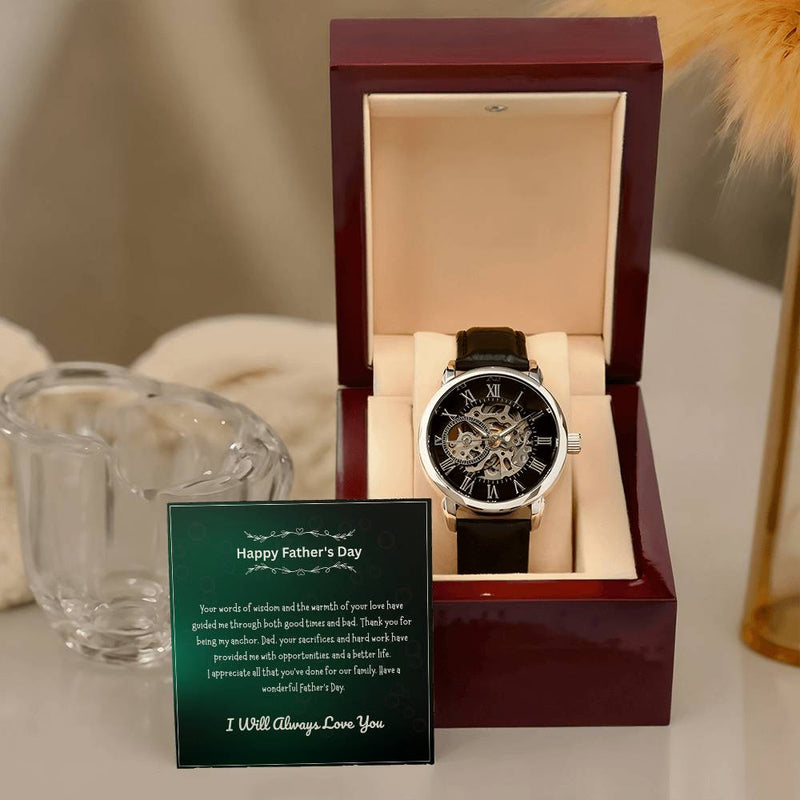 Luxury Skeleton Men’s Watch – I Will Always Love You, Dad Edition