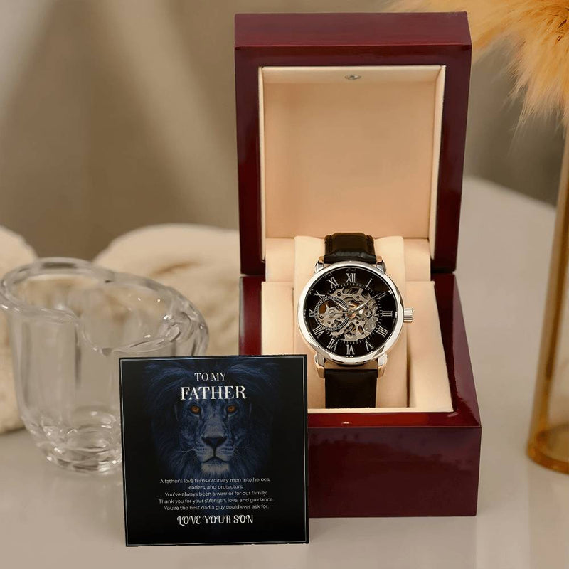 Skeleton Dial Men’s Watch – To My Brave Dad Special Edition