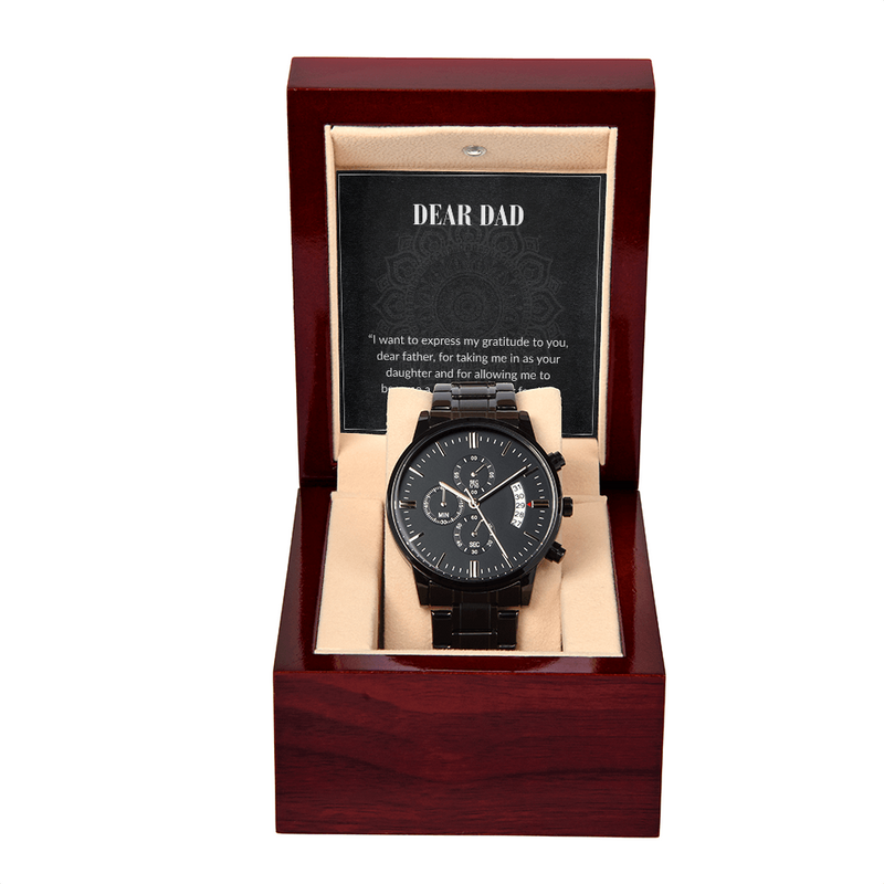 Black Chronograph Watch – Dear Daddy Edition