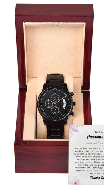 Luxury Black Chronograph Watch – To My Awesome Dad