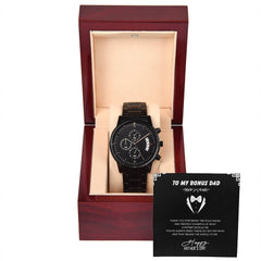 Black Chronograph Watch – To My Bonus Dad Gift Edition